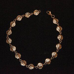 14K Yellow Gold "Sand Dollar" Bracelet 7 1/2"